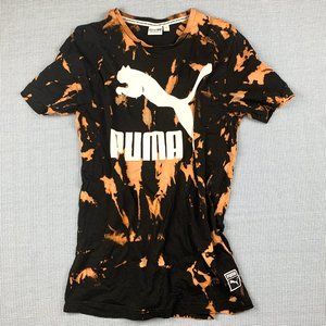 Black Tie Dye T-Shirt / Black PUMA T-Shirt / Medium Puma T-shirt / Hand Dyed Tee